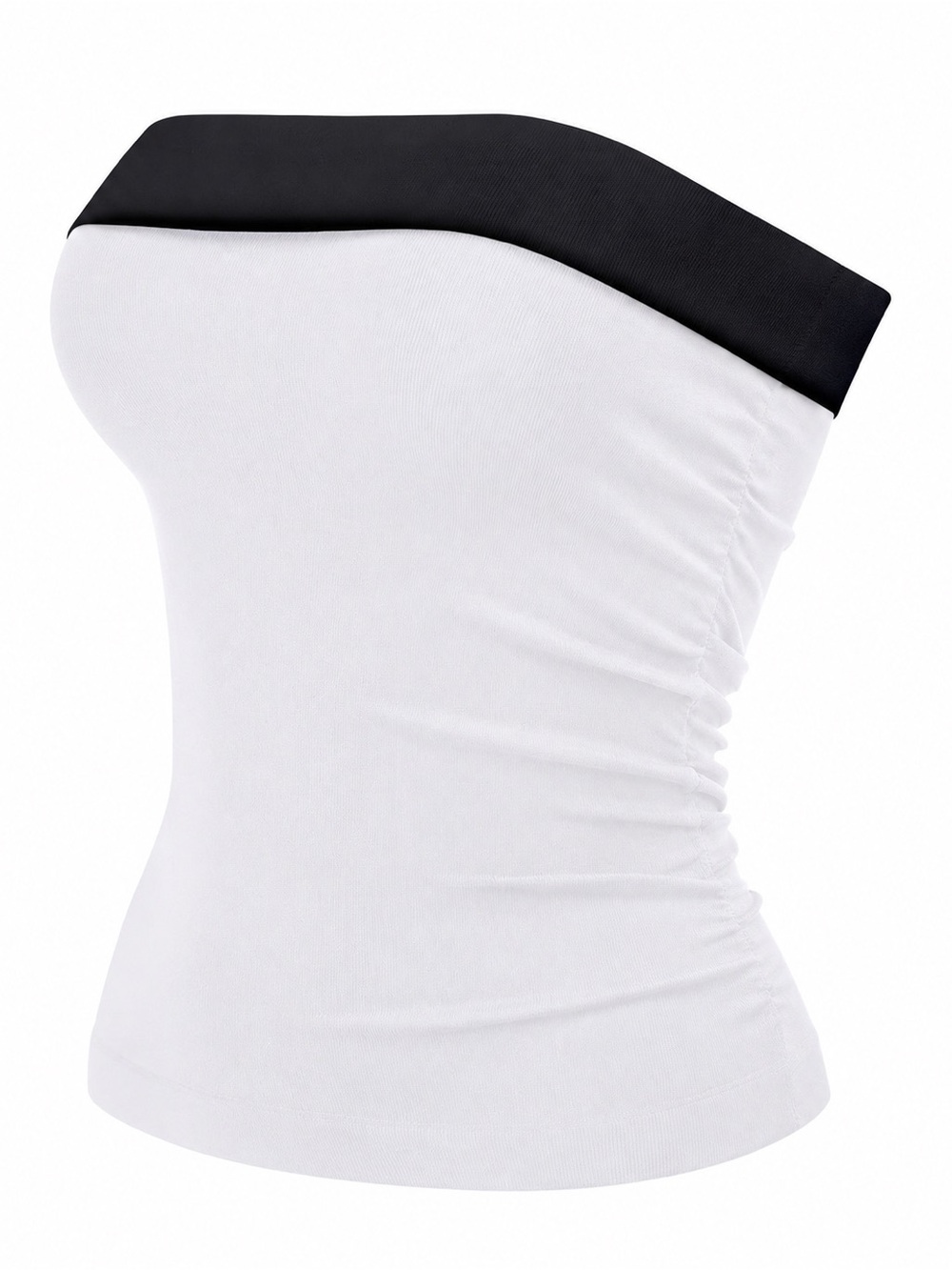 Strapless Two-Tone Tube Top - Black & White